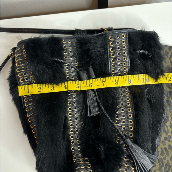 Rebecca Minkoff Utility Convertible Bucket Shoulder Crossbody Bag Braided Fur - Picture 9 of 10
